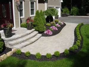 Front Yard Sidewalk Landscaping Ideas Colonial Style Home