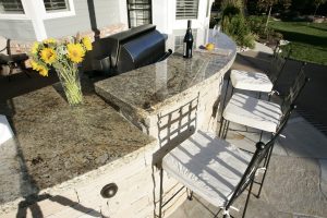 Granite Countertops For Tuscan Travertine Outdoor Kitchen