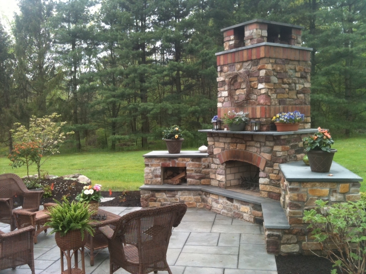 How To Frame A Outdoor Fireplace For Stone