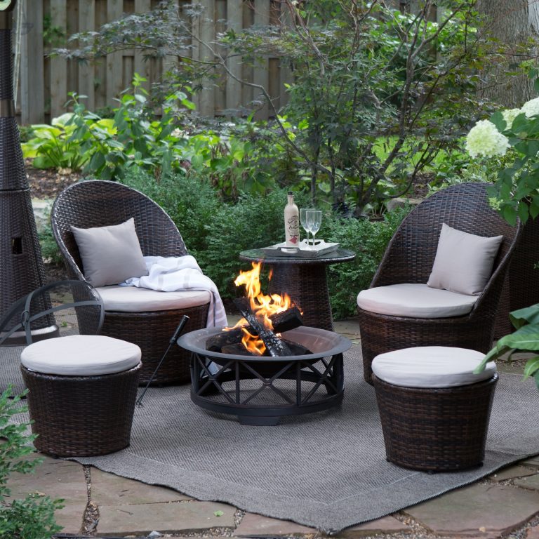 Inexpensive Outdoor Fireplace With Patio Chair — Randolph Indoor and