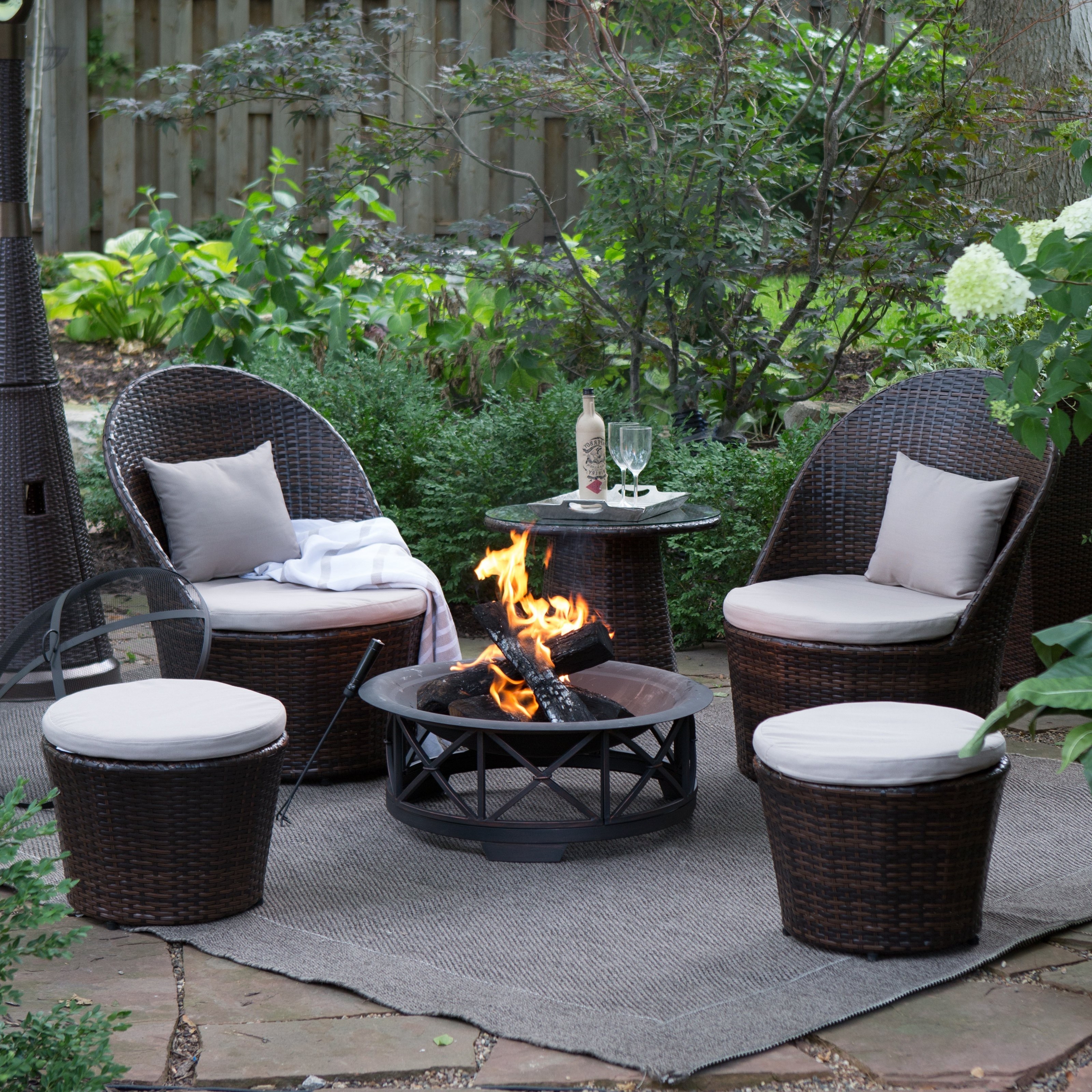 Inexpensive Outdoor Fireplace With Patio Chair