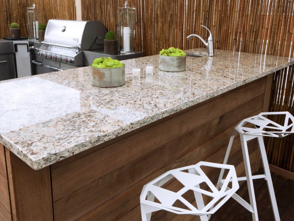 Outdoor Kitchen Granite Countertops With Pergola — Randolph Indoor and