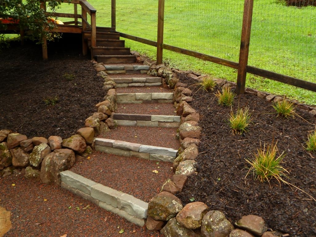 Railroad Ties Stairs Landscape