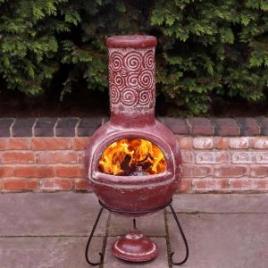 Unique Large Clay Chiminea Outdoor Fireplace