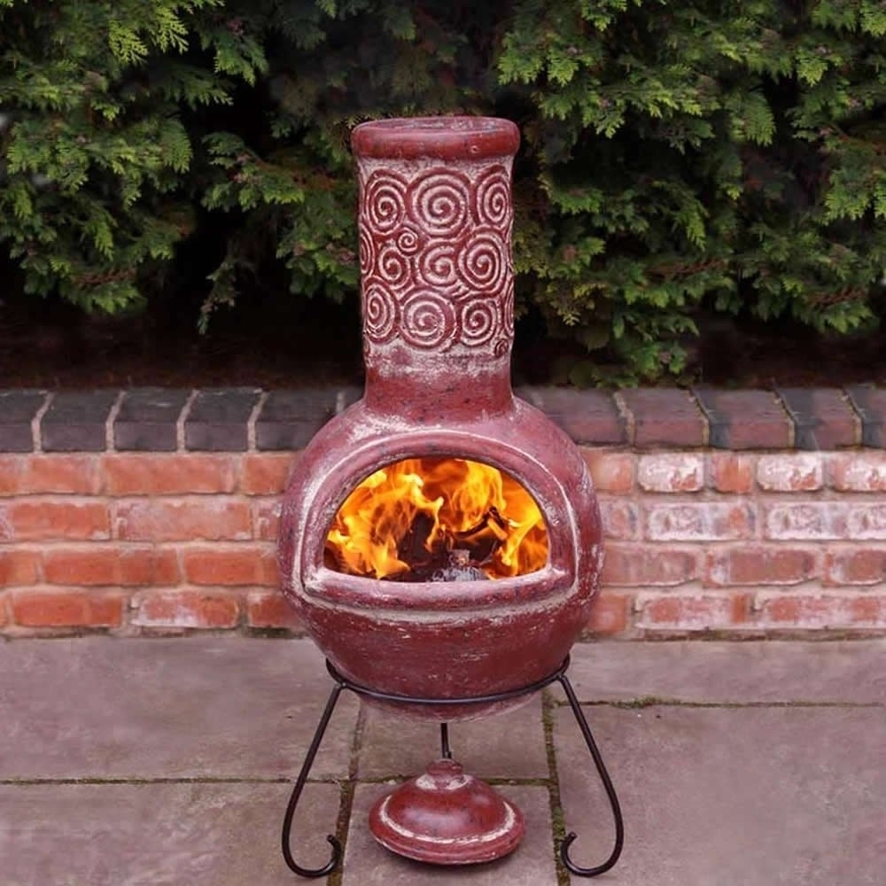 Unique Large Clay Chiminea Outdoor Fireplace