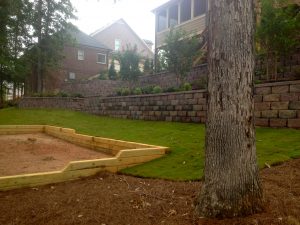 Vertical Railroad Ties As Landscape Feature