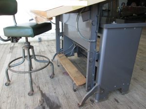Vintage Drafting Stool With Back