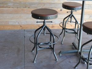 Vintage Drafting Table With Swing Stool