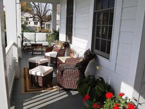 White Country Front Door Skinny Front Porch Decorating Ideas